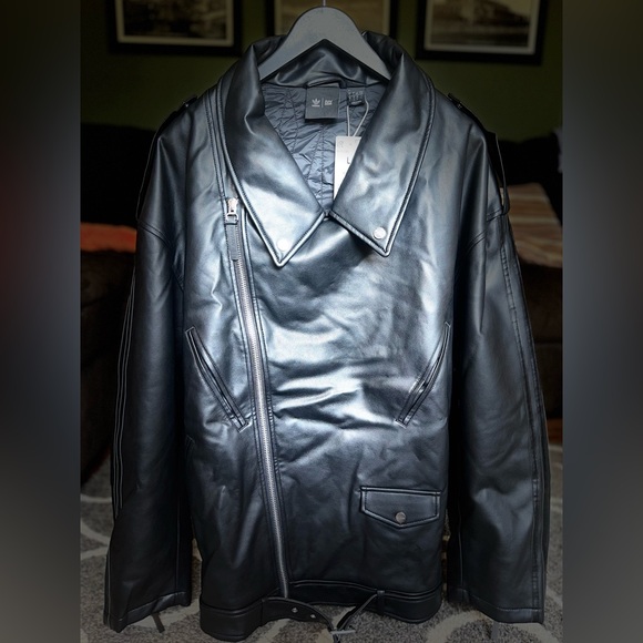 Large, never worn faux leather Ivy Park X Adidas Moto Jacket. Tags still on. - Picture 3 of 5